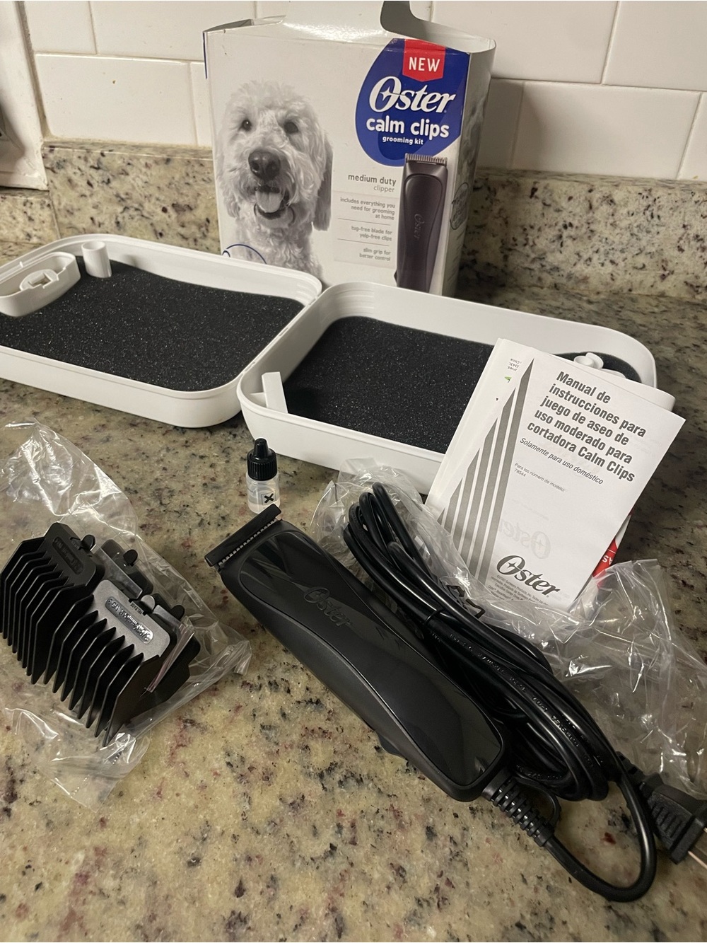 New Oster Calm Clips Grooming Kit Dog clippers hair care wash style case